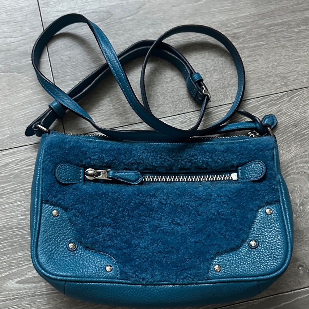 Coach Teal Suede Crossbody Bag